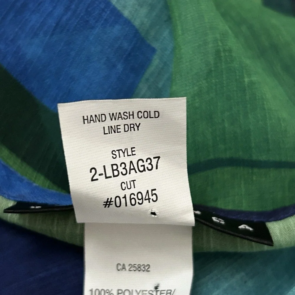 La Blanca Sheer Swimsuit Cover-Up Quarter Sleeves Blue‎ Size M